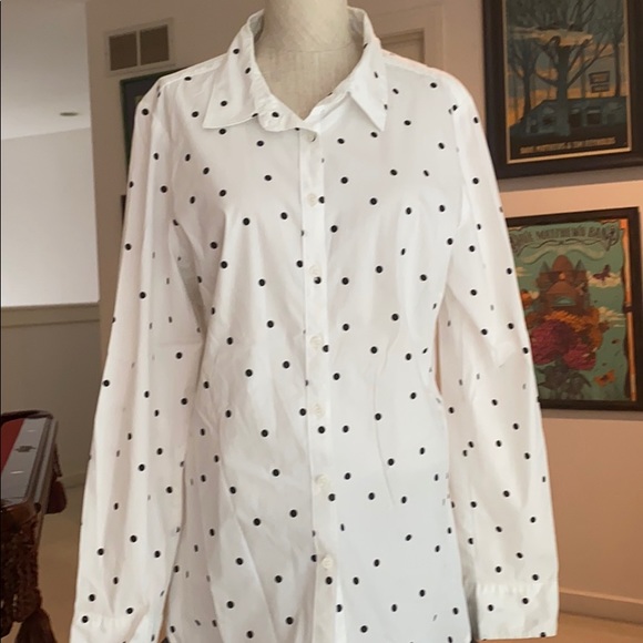 A.moon polka dot button up - Picture 1 of 4